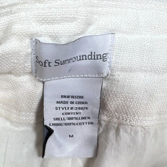 Soft Surrounding Skirt Size Medium Beige Linen Button Front Pockets Mini Skirt - Picture 9 of 11